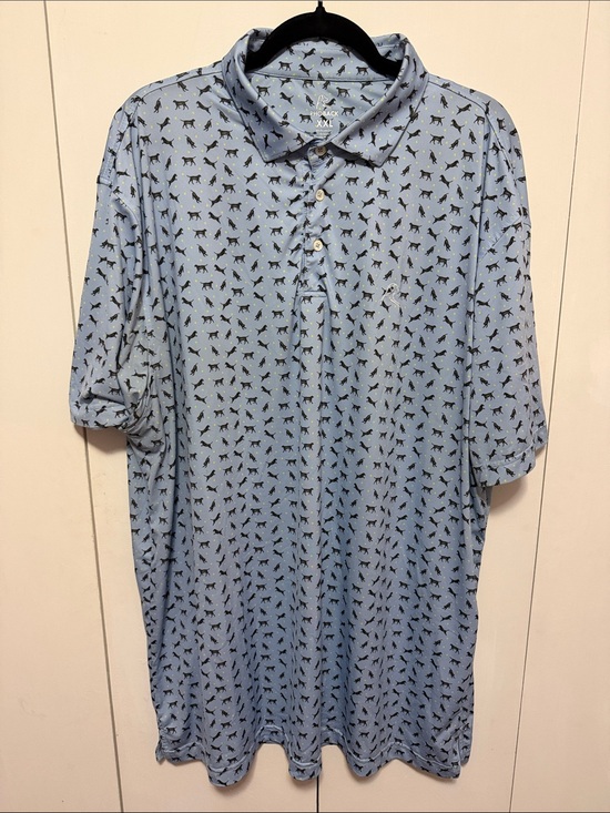 Rhoback Other - Rhoback Light Blue Polo with Small Black Dog Print